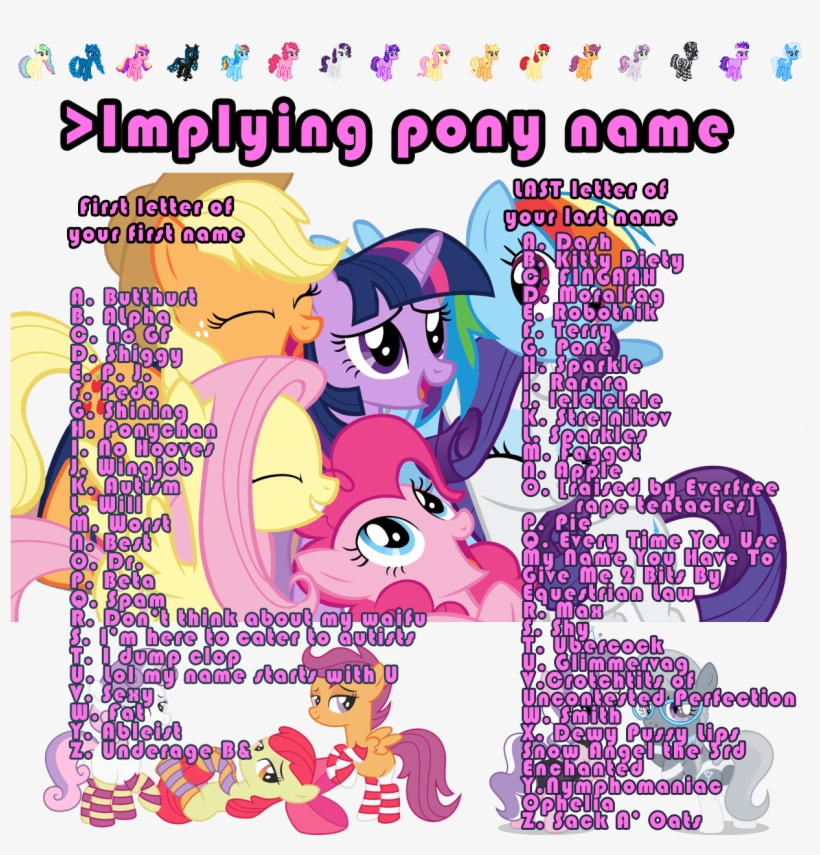 Pony Name My Little Friendship Is Magic Know Your Meme - Mlp Pony Names, transparent png #3485334
