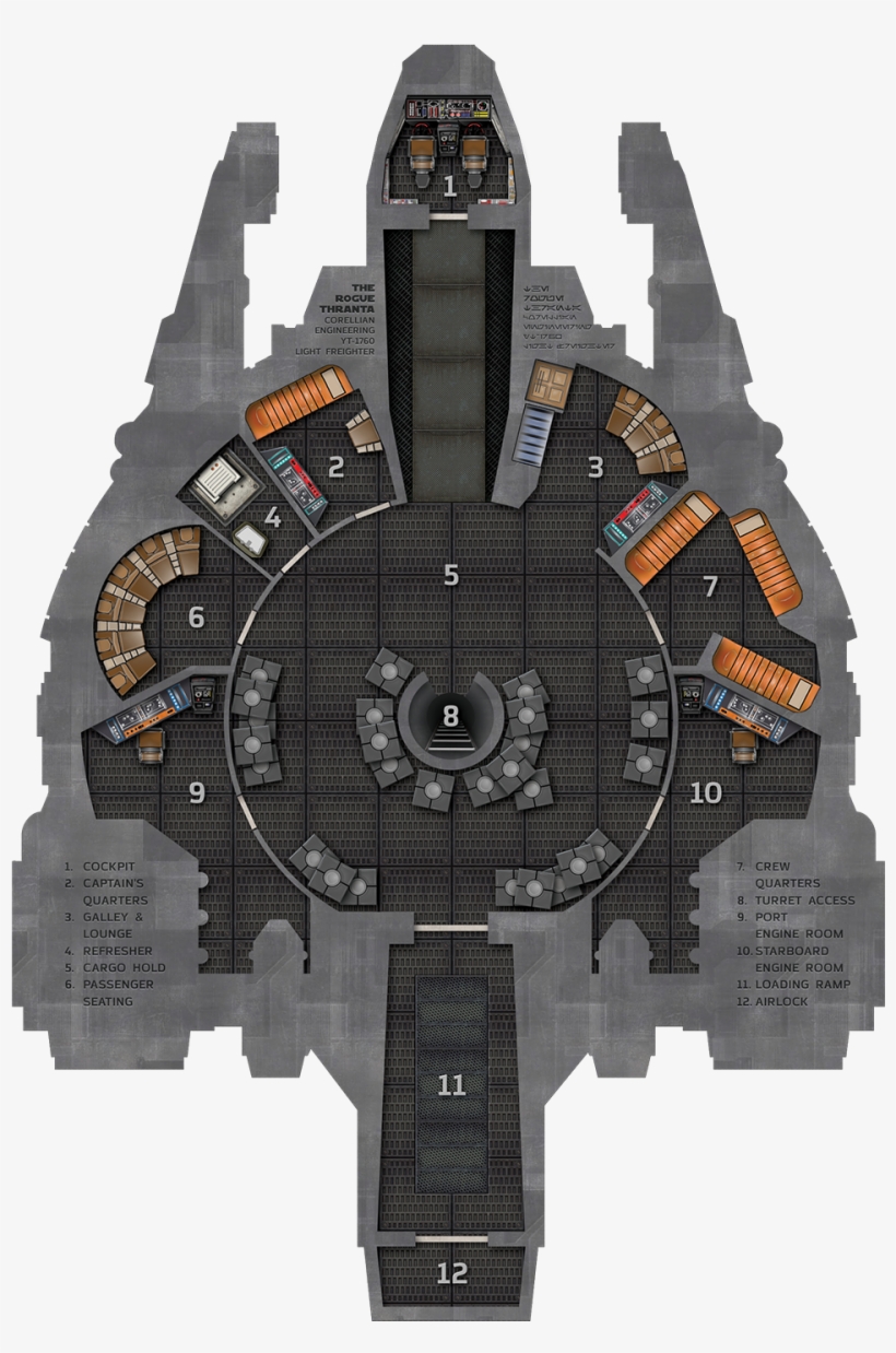 Star Wars Rpg, Nave Star Wars, Star Trek, Star Wars - Yt 1760 Deck Plans, transparent png #3486258