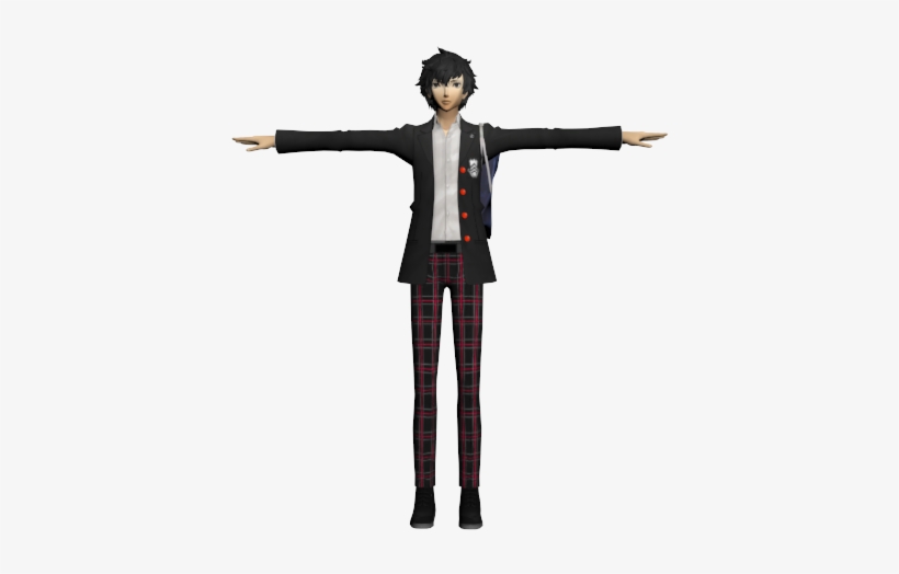 P5-earlyren - Goro Akechi T Pose, transparent png #3486784