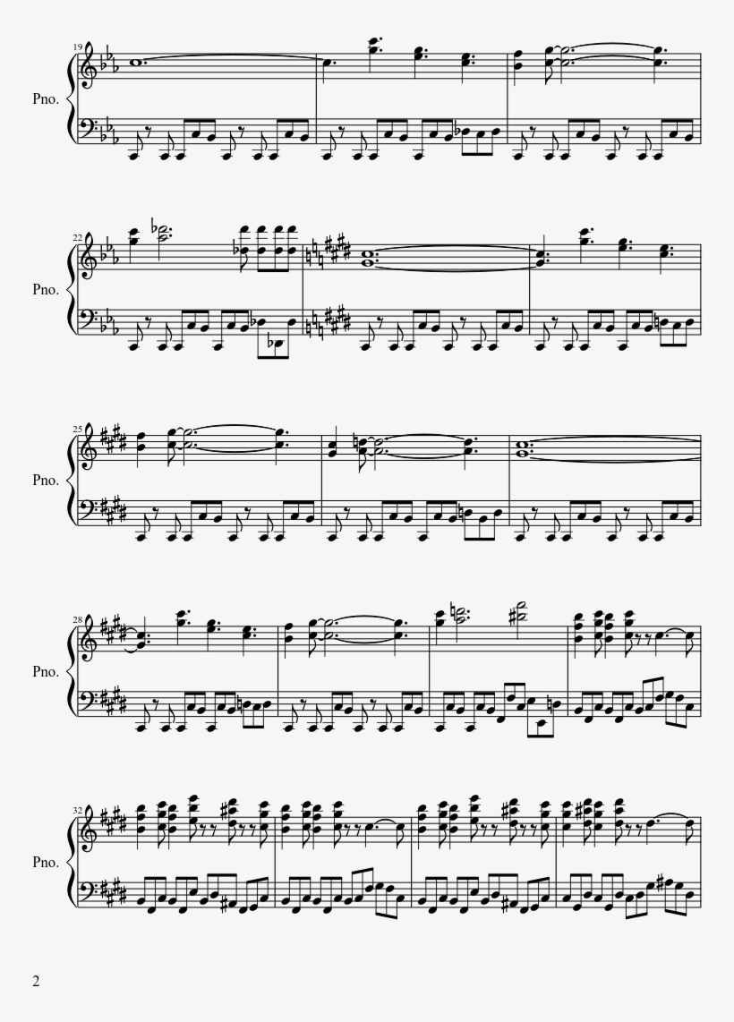Deoxys Battle Theme Sheet Music Composed By Junichi - Following A Bird Spartito, transparent png #3486987