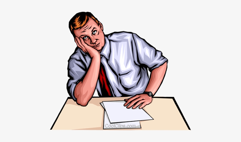 Frustrated Man - Cartoon Of Bored Person, transparent png #3487070