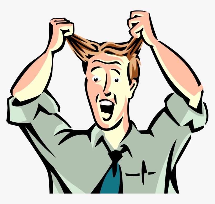 Vector Illustration Of Frustrated Businessman Reacts - Vector Graphics, transparent png #3487666