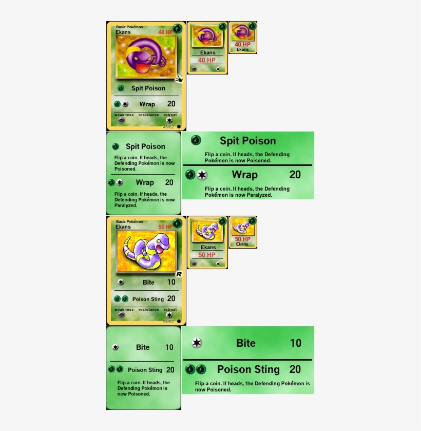 #023 Ekans - Pokemon Team Rocket 1st Edition Common Card #56 Ekans, transparent png #3487970