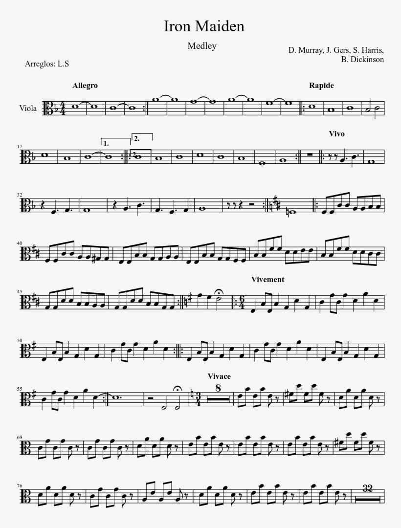 Iron Maiden Sheet Music Composed By D - Contoh Soal Metode Numerik Dan Analitik, transparent png #3490156