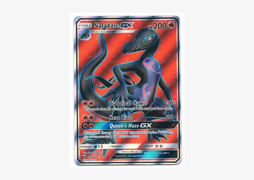 Salazzle Gx Full Art Pokemon Card Sun And Moon Burning, transparent png #3492473