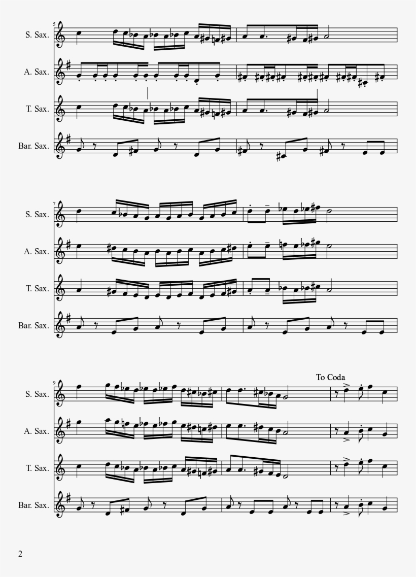 Fata Morgana Sheet Music 2 Of 3 Pages - Summer Nights Alto Sax Sheet Music, transparent png #3493718