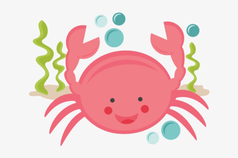 Crab Beach Free On Dumielauxepices Net Cute - Pink Crab Clip Art, transparent png #3493874