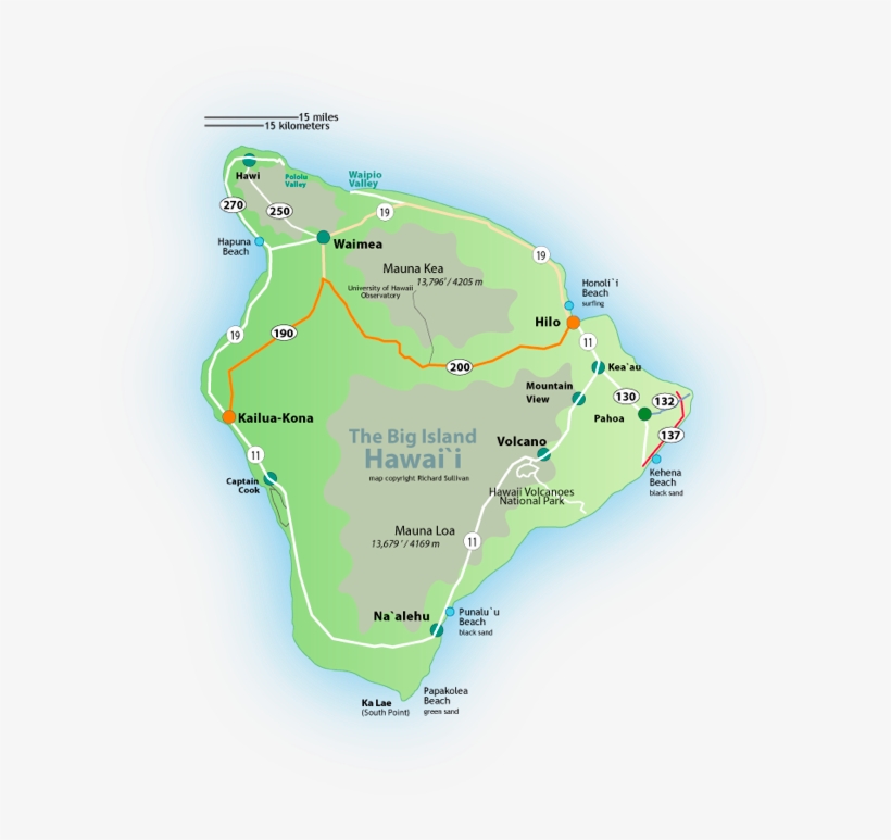 Our Big Island Restaurant Picks Map Click Hawaii Vacation, - Hawaii, transparent png #3494979