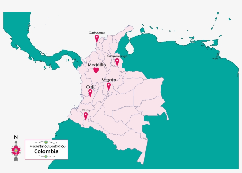 Where Is Colombia - Medellin Colombia On A Map, transparent png #3495834