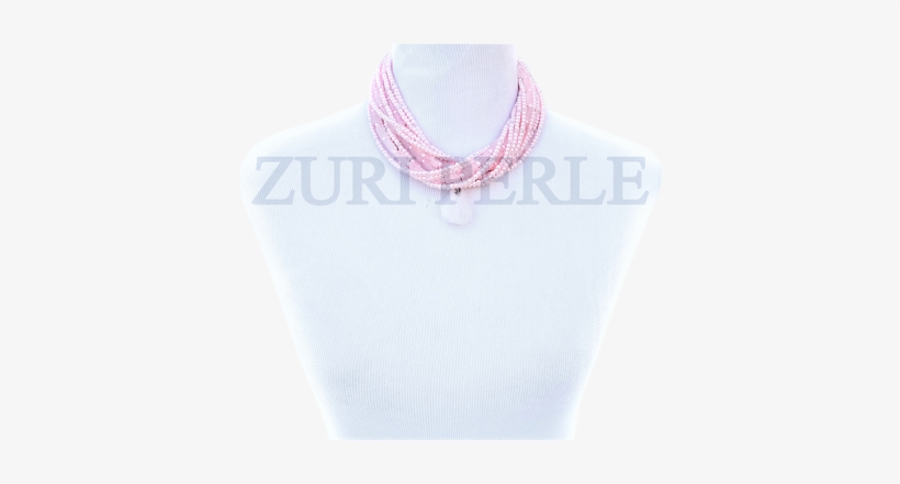 Women Handcrafted Pearl Rose Quartz Necklace Made In - Circle, transparent png #3496787