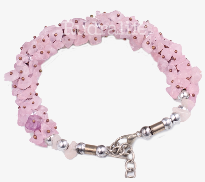 Pink Rose Quartz Bracelet - Rudralife, transparent png #3496832