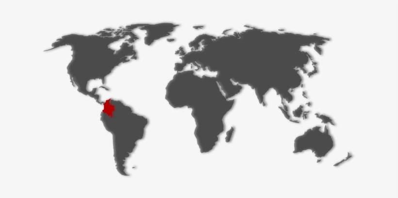 Colombia In The World - World Map Highlight Russia, transparent png #3496895