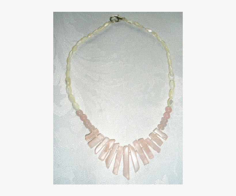 Rose Quartz Fan Necklace - Necklace, transparent png #3496898
