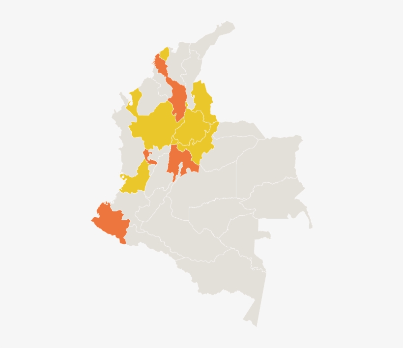 Proficiency By Region And City - Free Map Of Colombia, transparent png #3496899