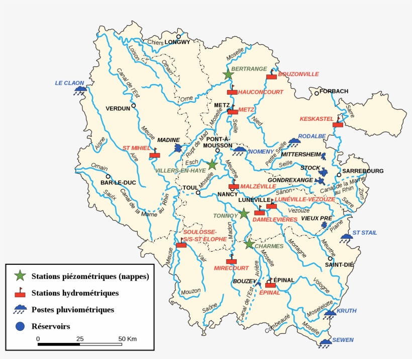 Click On The Lorraine Hydrologic Map - Lorraine Maps, transparent png #3497042