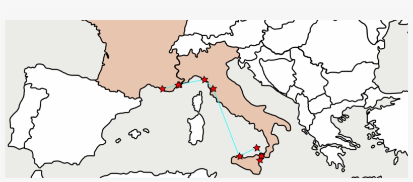 3 Weeks Across South Of France, Cinque Terre And Sicily, - Europe Political Map Blank Hd, transparent png #3497329