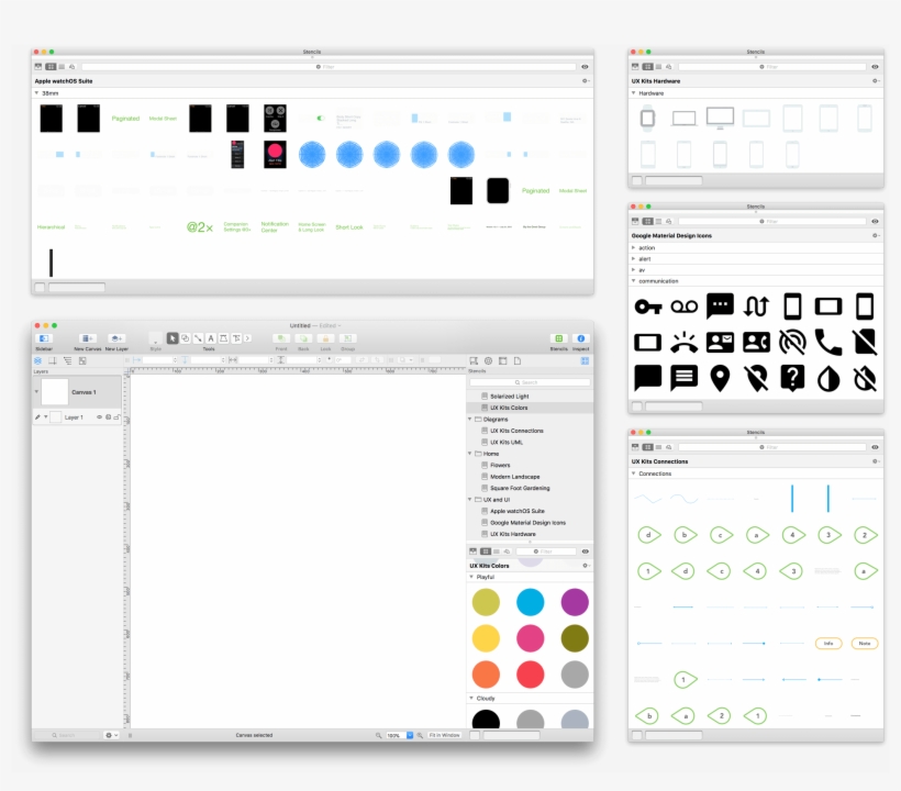 At Lower-left Is An Omnigraffle Window, With Additional - Window, transparent png #3497404