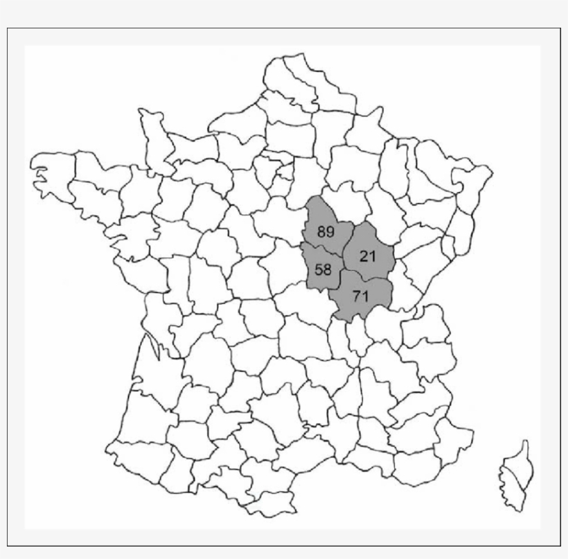 Map Of France With Limit Of All Departments - Line Art, transparent png #3497494