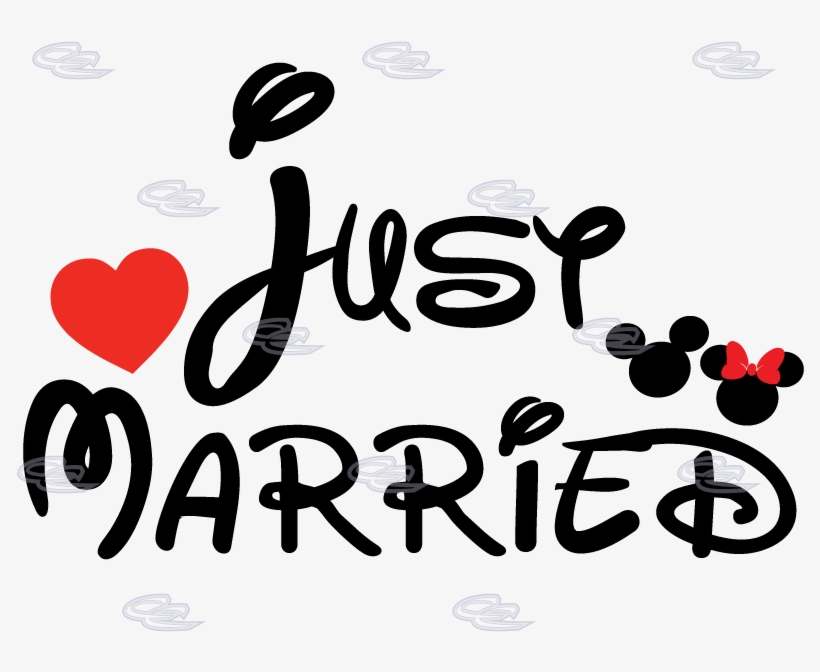 Disney Couple Silhouette - Just Married Disney Sweatshirts, transparent png #3497592
