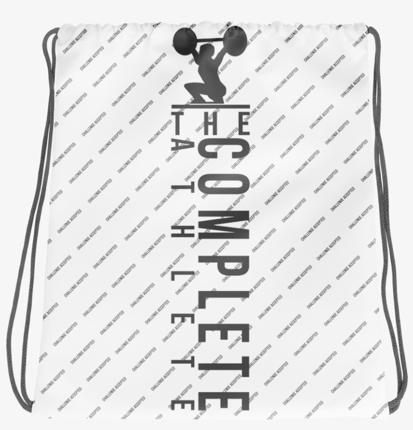 {white} The Complete Athlete "challenge Accepted" Drawstring, transparent png #3497955