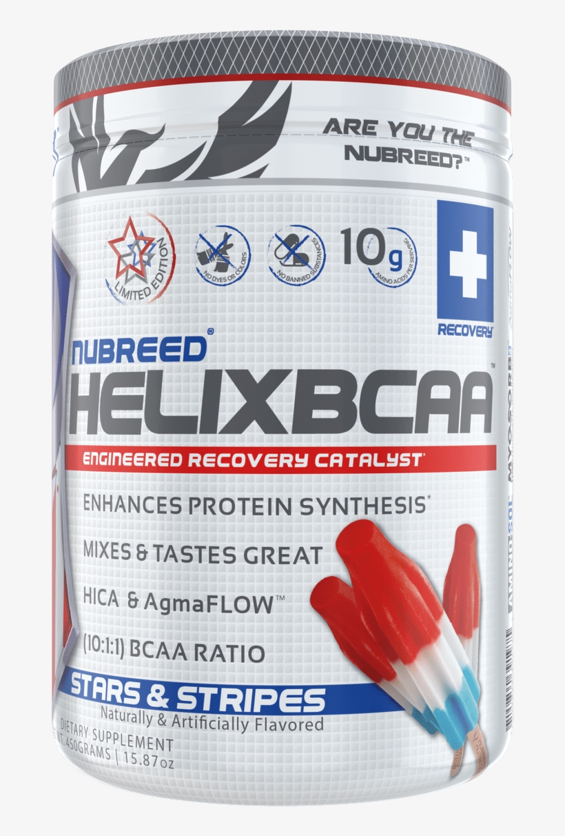 Nubreed Helix Bcaa Stars & Stripes Supplement - Helix Bcaa Strawberry Stars Stripes, transparent png #3498496