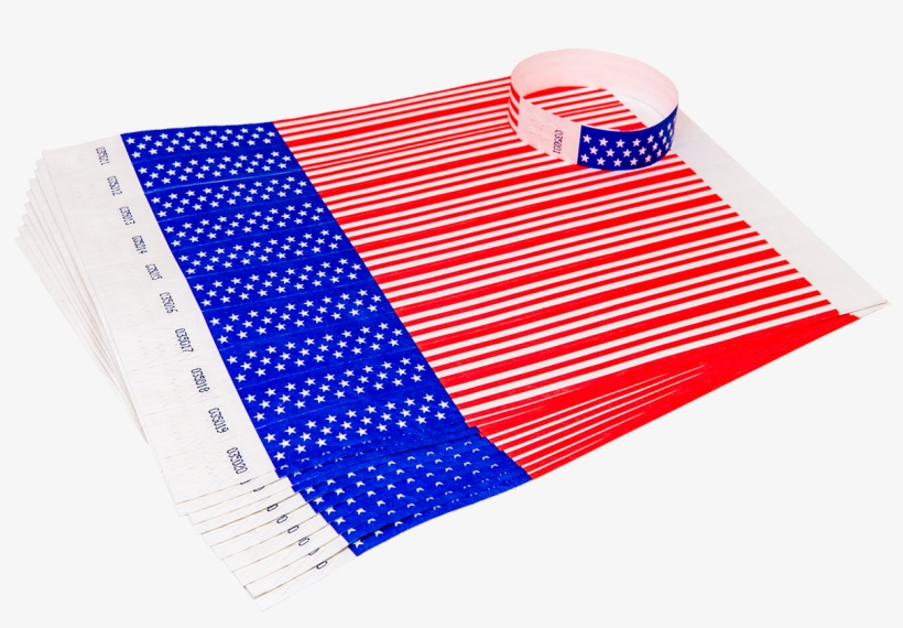 100 Pack Stars & Stripes Tyvek Wristbands - Tyvek, transparent png #3498499