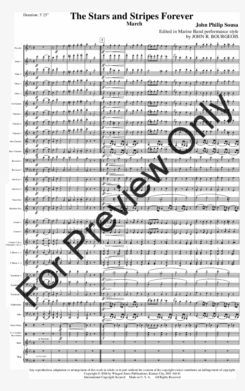 The Stars And Stripes Forever Thumbnail - My Soul Longs For Jesus Notes, transparent png #3499173