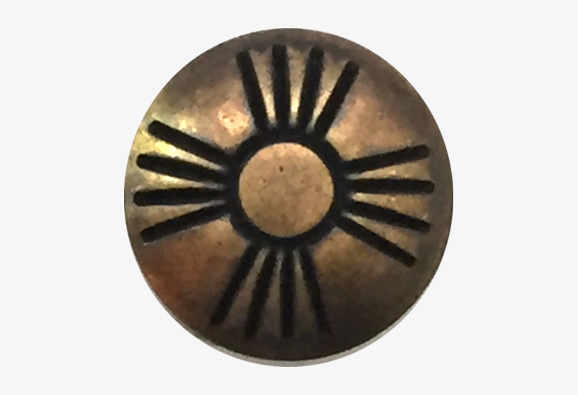 Small Antique Brass Zia Button 1/2" - Circle, transparent png #3499556