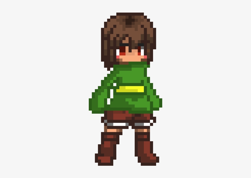 Undertale Chara Pixel Art Grid - Pixel Art Grid Gallery