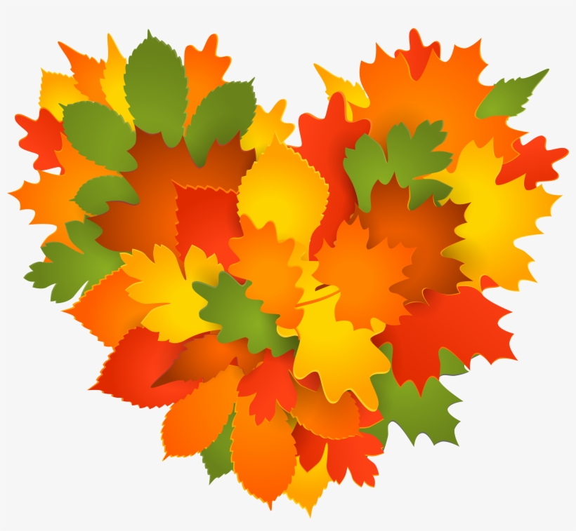 Fall Heart Of Leaves Png Clip Art Image, transparent png #350476