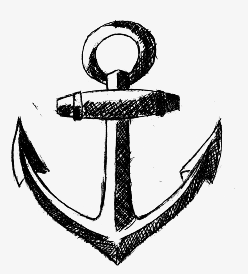 Anchor Png Photo - Anchor Drawing Black And White, transparent png #351372