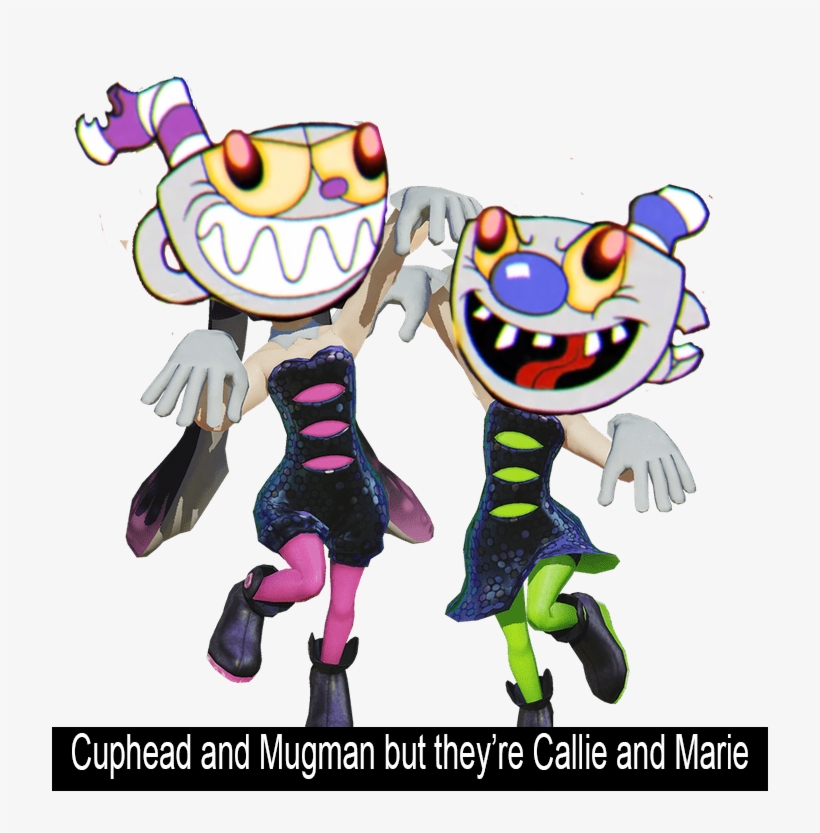 Thought It Would Be Funnier To Use The Bad End Cuphead - Splatoon Squid Sisters, transparent png #351480
