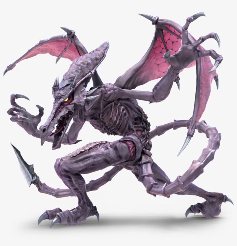 3d Absurdres Alien Bat Wings Claws Dragon Fangs Glowing - Super Smash Bros Ultimate Ridley, transparent png #351548