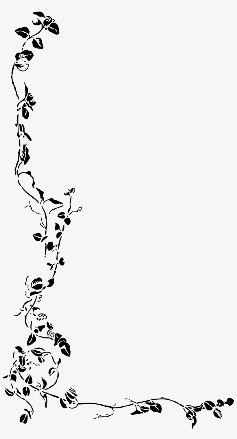 Png Black And White Library Clipart Floral Big Image - Floral Border Clip Art, transparent png #351783