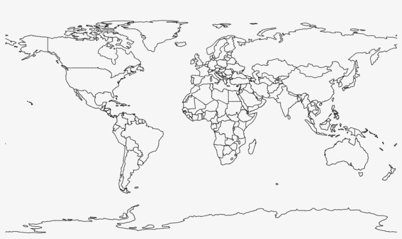 World - Objects - Countries - World Map With Country Boundaries, transparent png #352020