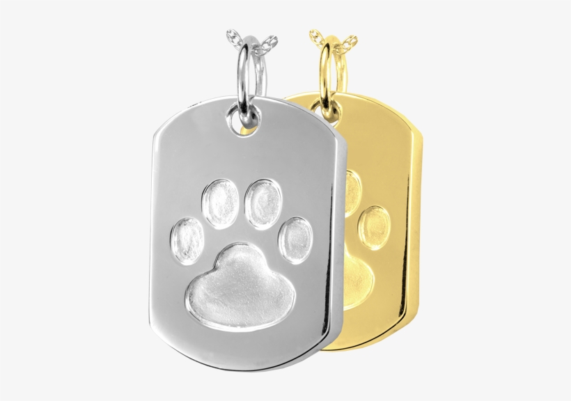 Paw Print Dog Tag - Paw Print Dog Tag Cremation Jewelry, transparent png #352371