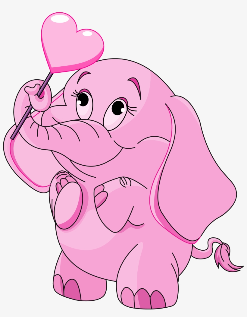 Pink Cartoon Elephant Png, transparent png #352825