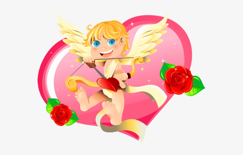 Valentine Cupid Com Coração Decor Png Clipe - Feliz Dia De San Valentin A Mis Amigos, transparent png #353155