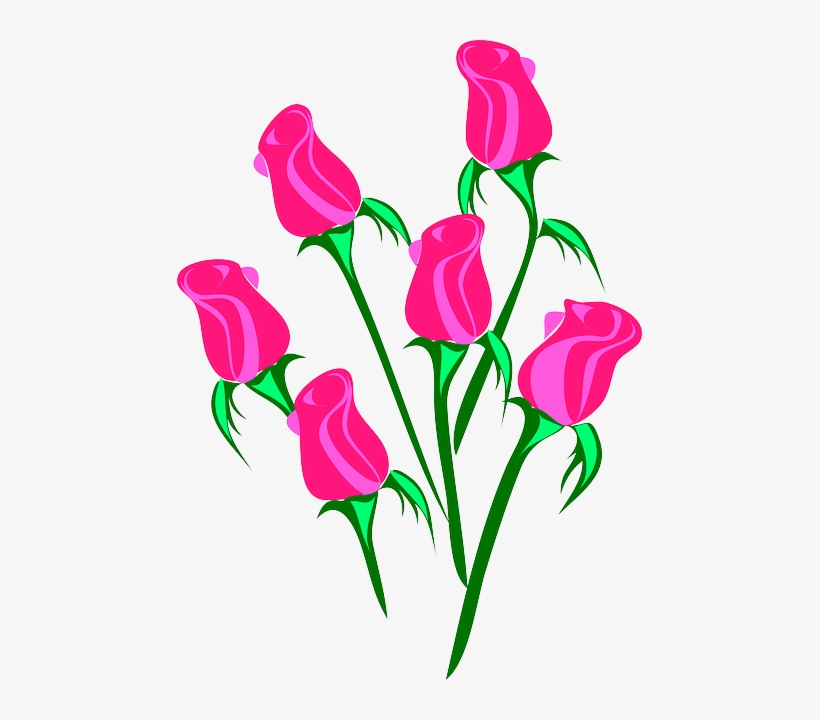 Blue, Flower, Flowers, Cartoon, Purple, Pink, Rose - Roses Clip Art, transparent png #353319