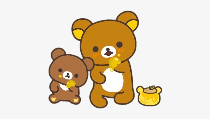 Chiroykogma And Rilakkuma Bear Eating Honey Png - Cute Rilakkuma, transparent png #354280