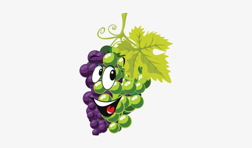 Cartoon Grape - Clipart Library - Green And Purple Cartoon Grapes, transparent png #354543