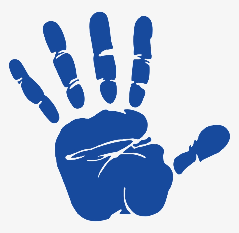 Pencil And In Color - Blue Hand Print, transparent png #354592