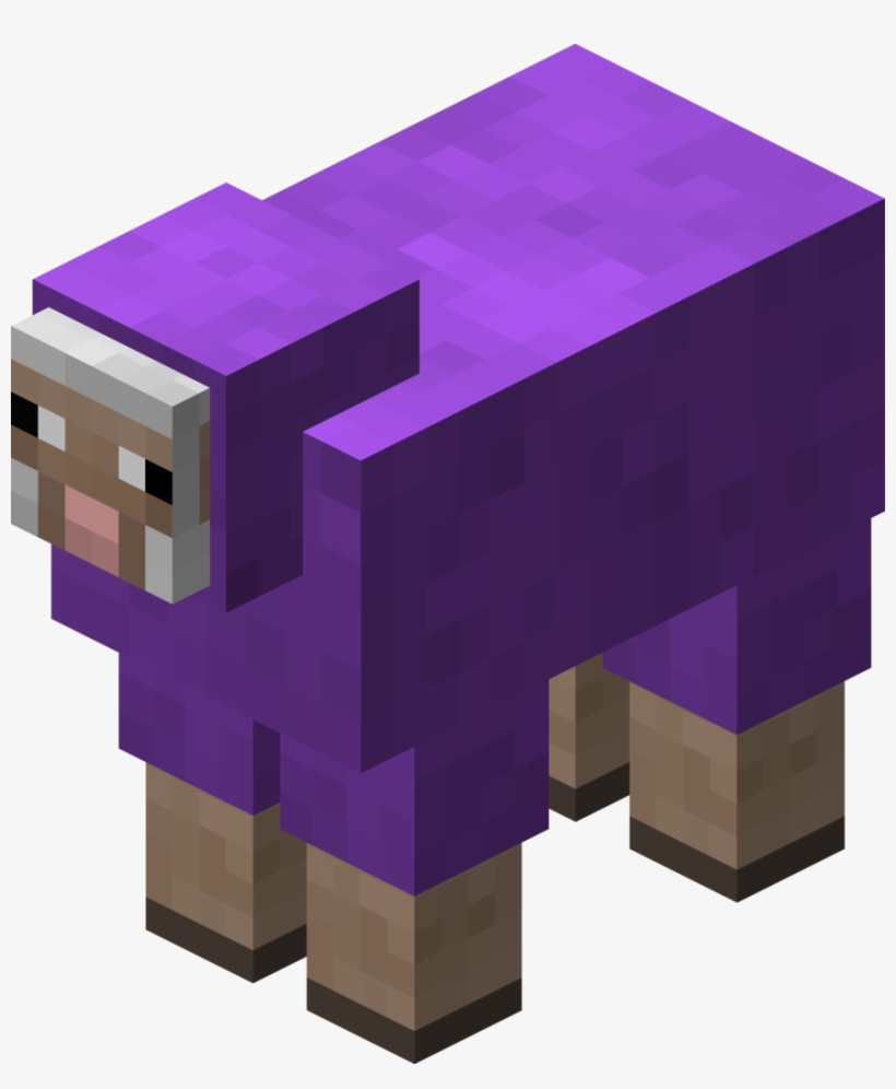 Purple Sheep Revision 1 - Black Minecraft Sheep, transparent png #354947