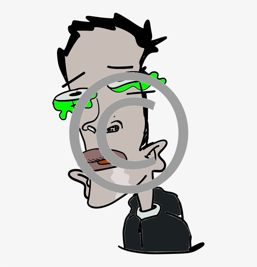 Man With Green Slime Under Eyes - Clip Art, transparent png #355125