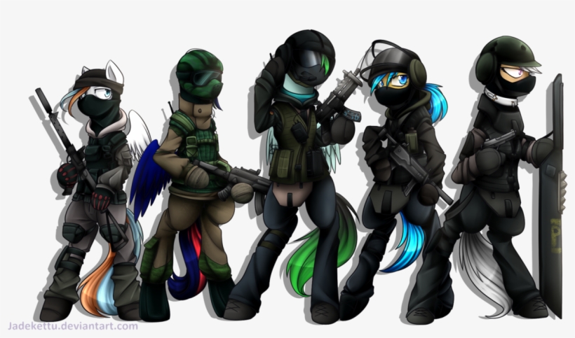 Jadekettu, Bipedal, Clothes, Earth Pony, Goggles, Group, - Mlp Rainbow Six Siege, transparent png #355146