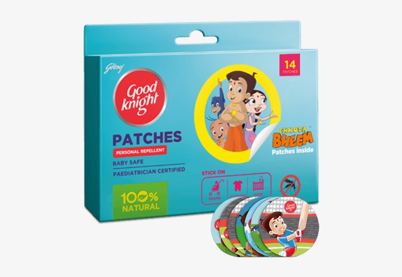 Pack Of 14 Patches - Good Night Chota Bheem Patches, transparent png #355259