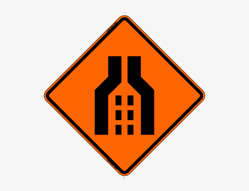 Double Merge Symbol 01 Double Merge Symbol 02 Double - Road Work Sign Cartoon, transparent png #355922