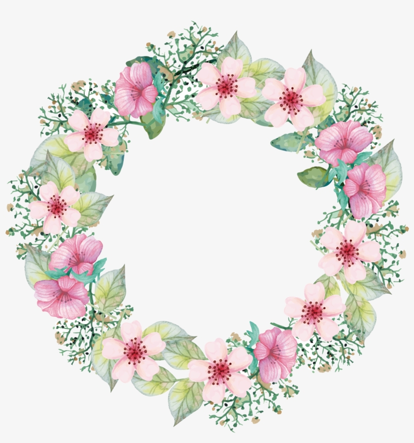 Clip Free Download Paper Flower Bouquet Wreath Transprent - Flower Wreath Vector Png, transparent png #355940