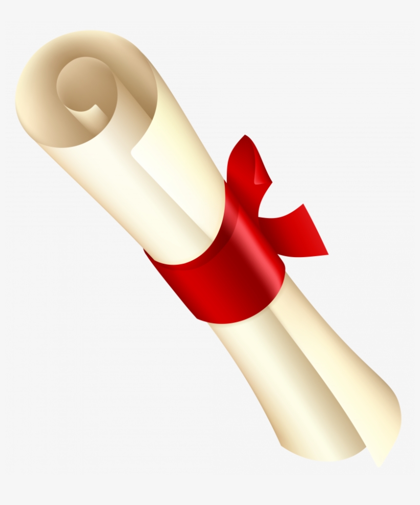 Diploma With Red Ribbon Png Clipart Image - Diploma Clipart, transparent png #356098