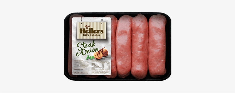 Hellers Steak And Onion Sausages - Pork, transparent png #357266